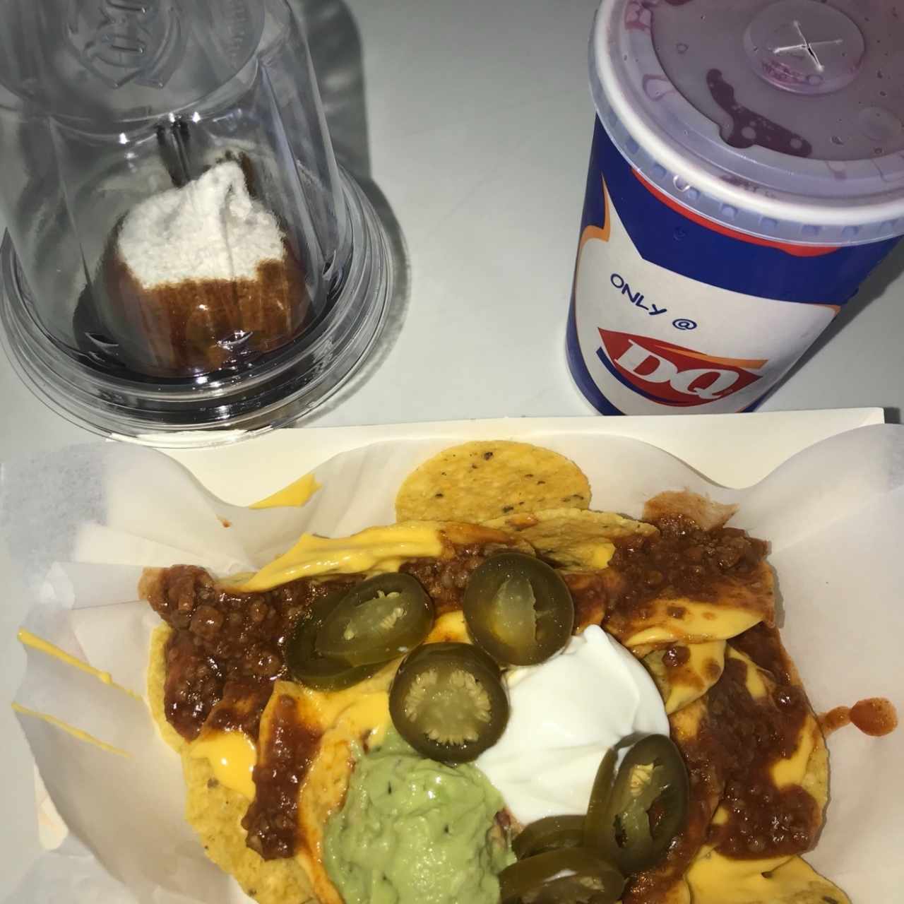 Nachos y sundae