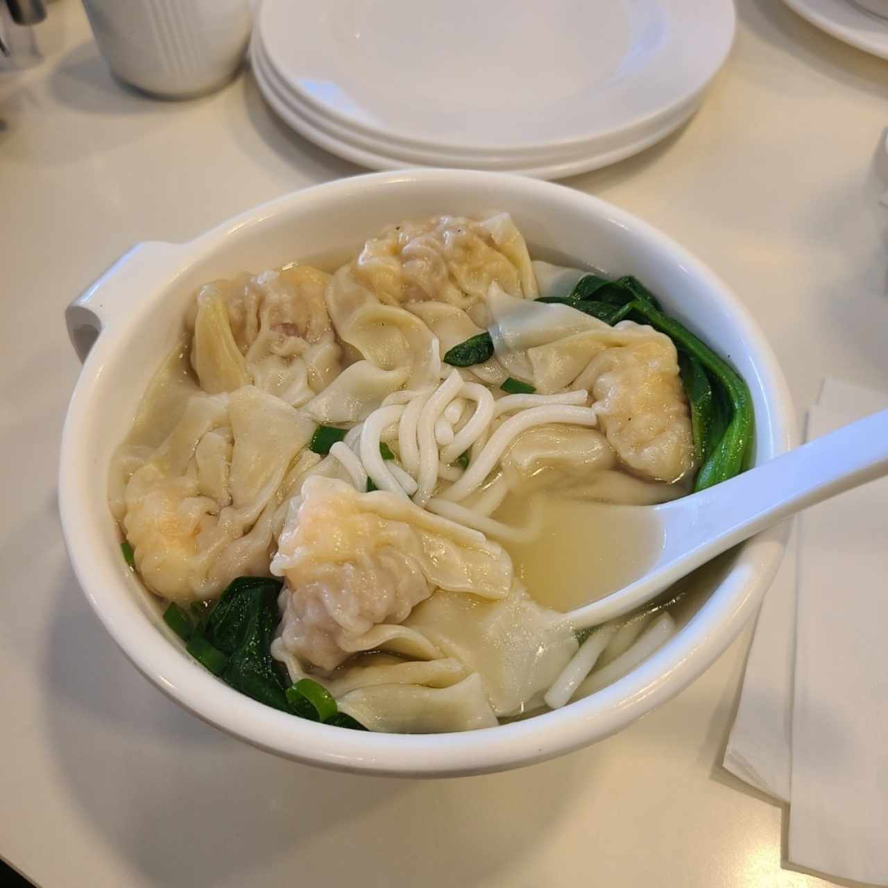 Sopa de Wanton de cerdo con fideos de arroz