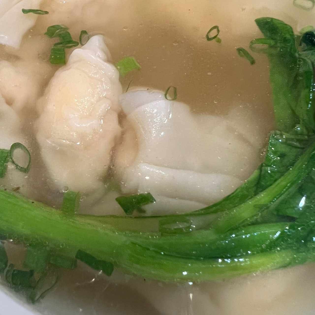 Sopa wan ton de camarones