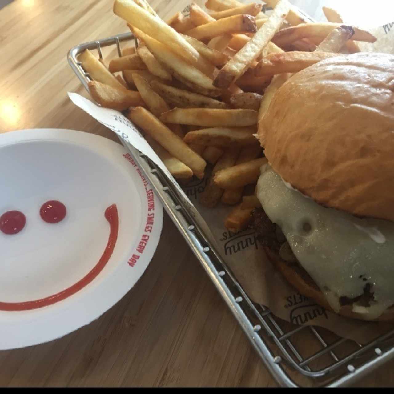 hamburguesa de hongos y cebolla