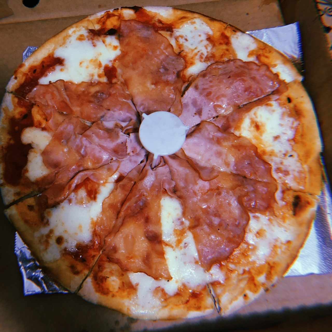 Pizza con jamón