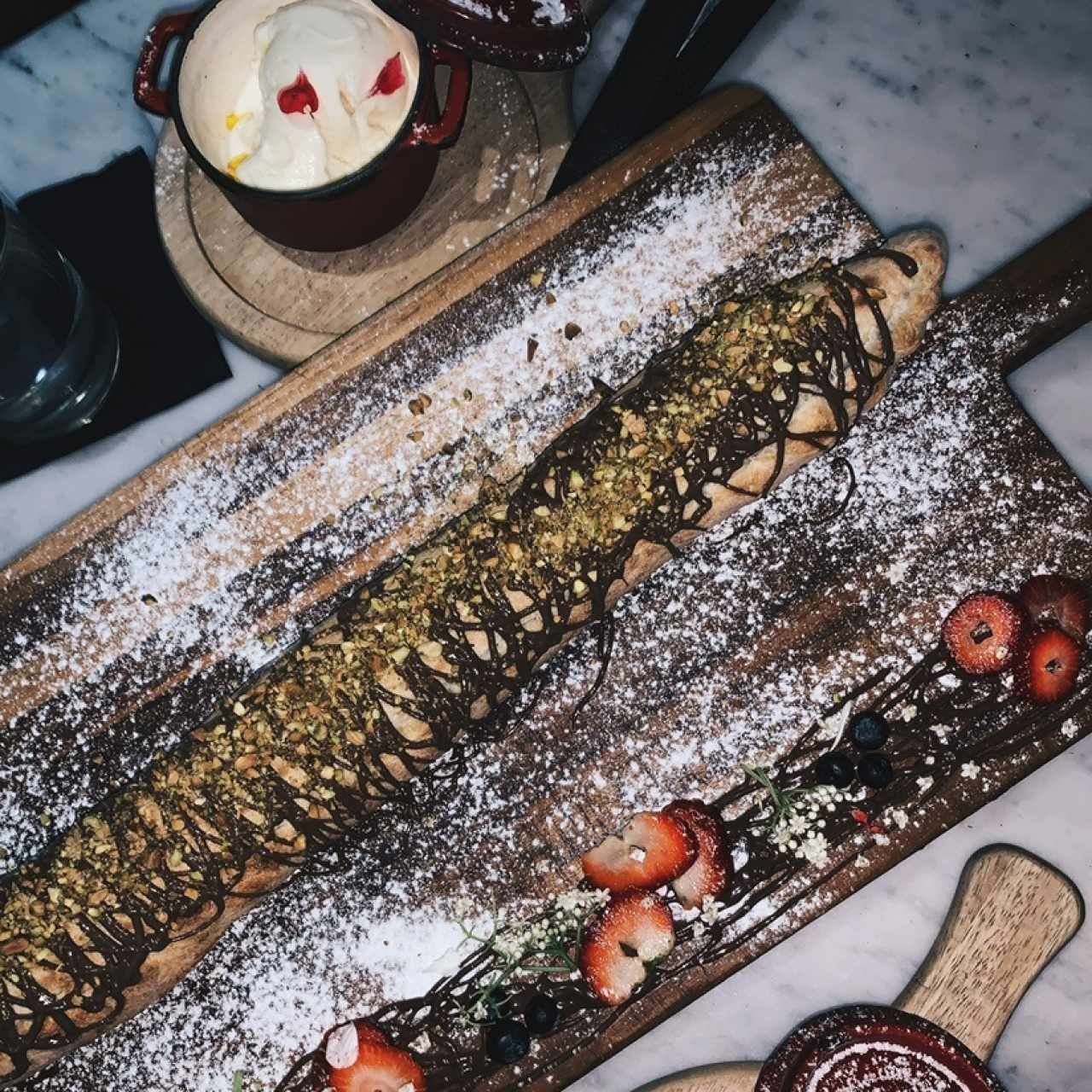 Baguette relleno de nutella