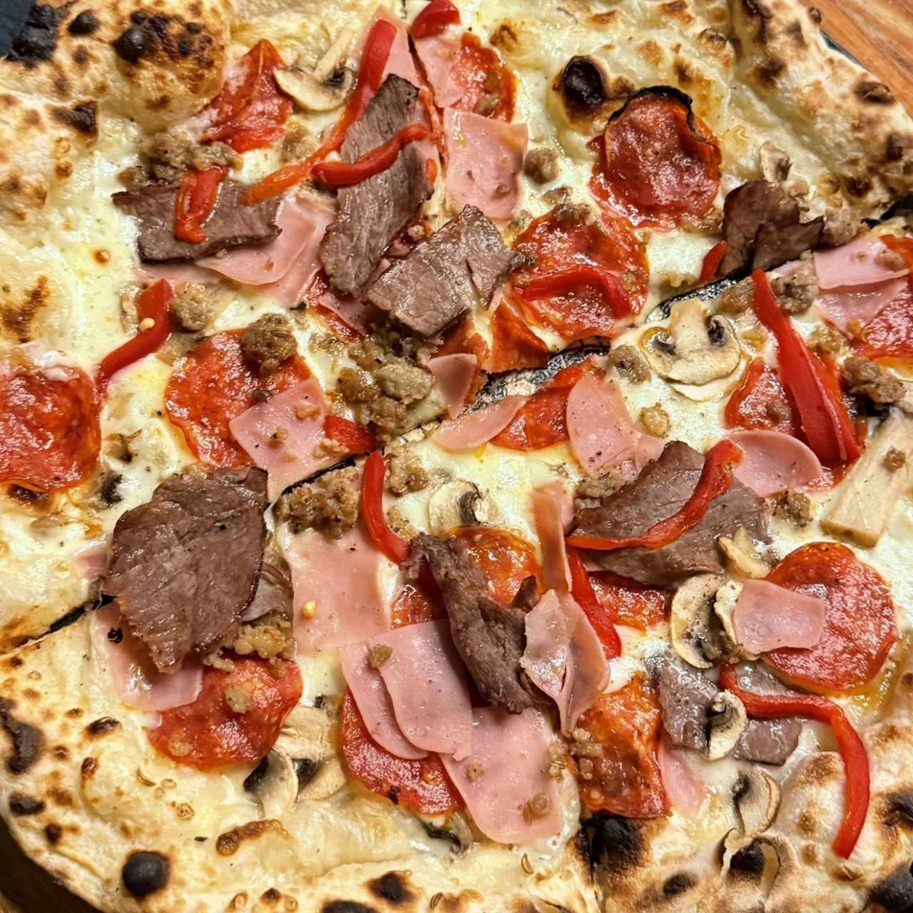 Pizza meat tease 