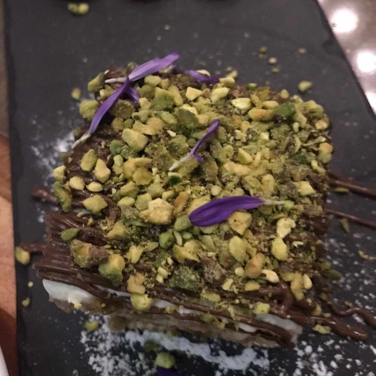 tiramisu con Nutella y pistachios