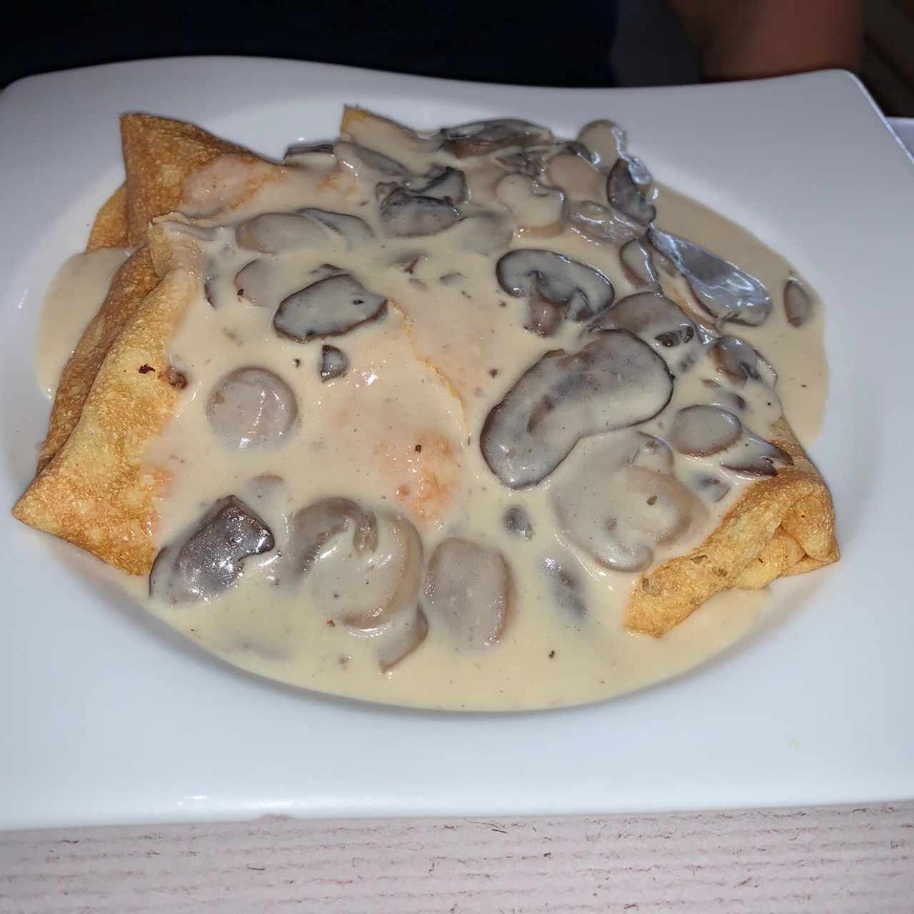 Crepe de pollo con champiñones 