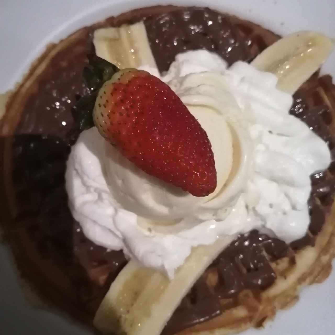 Waffle de nutella y banana