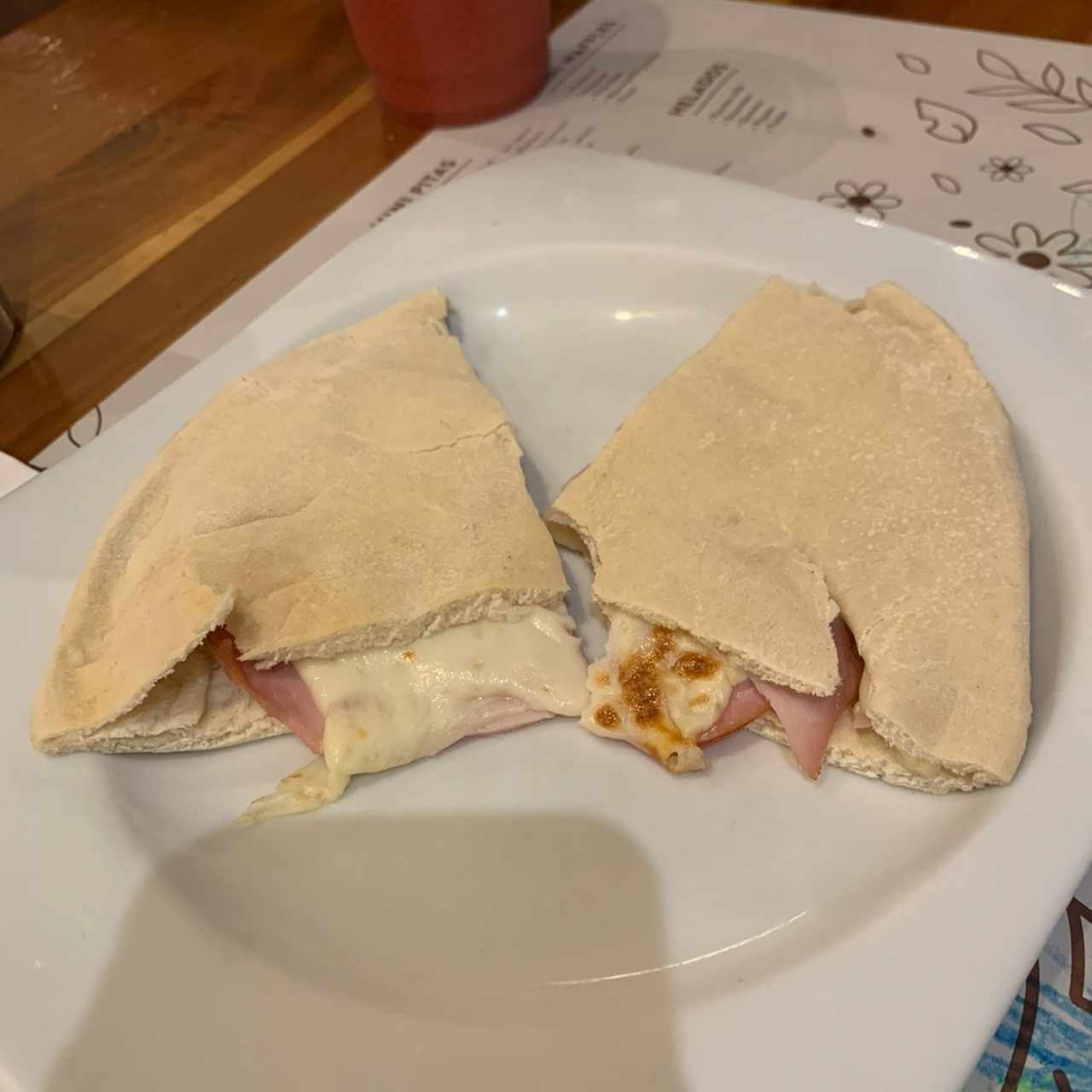 Doble pita pocket de jamon y queso 