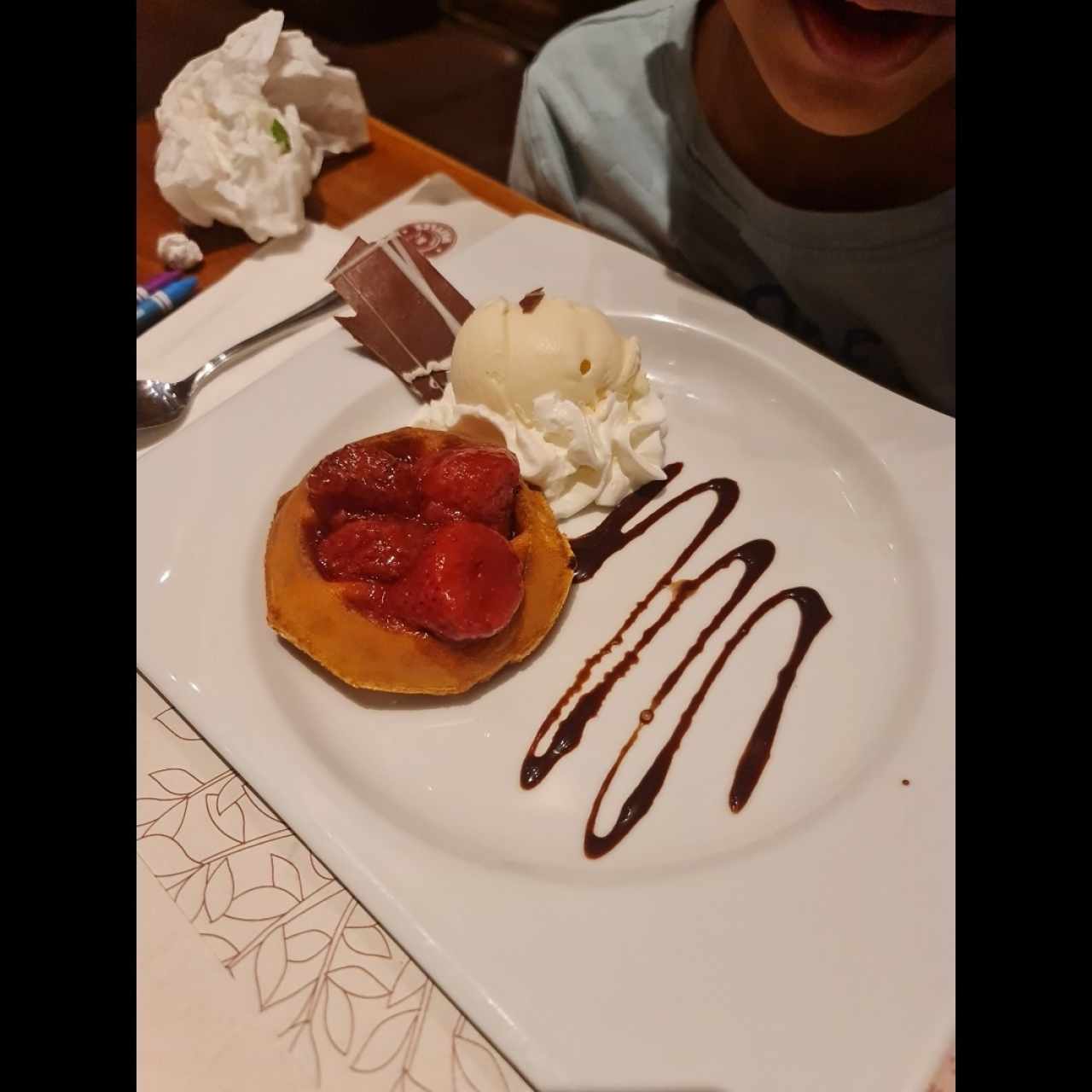 Mini waffle con Helado