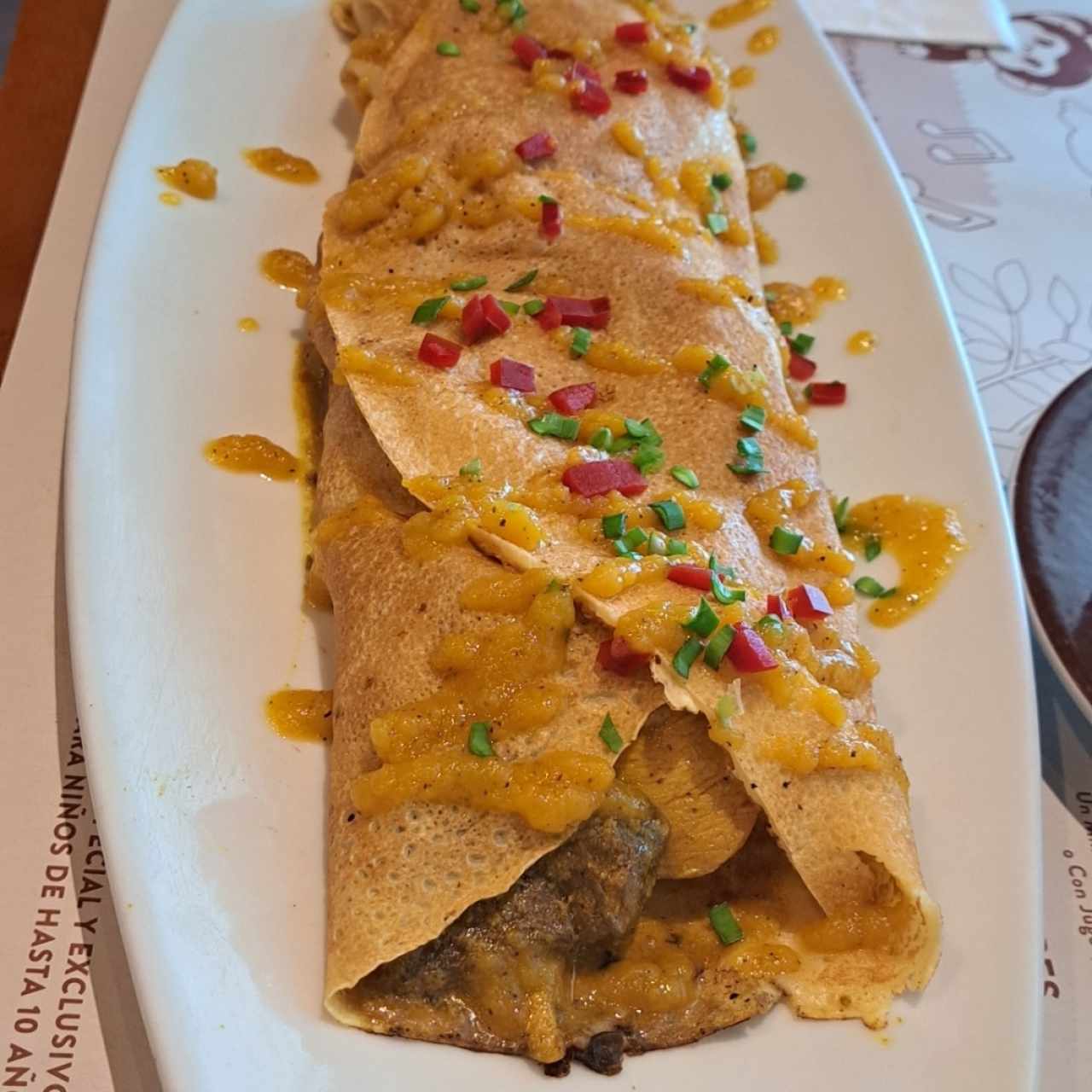 Crepe de pollo Thai