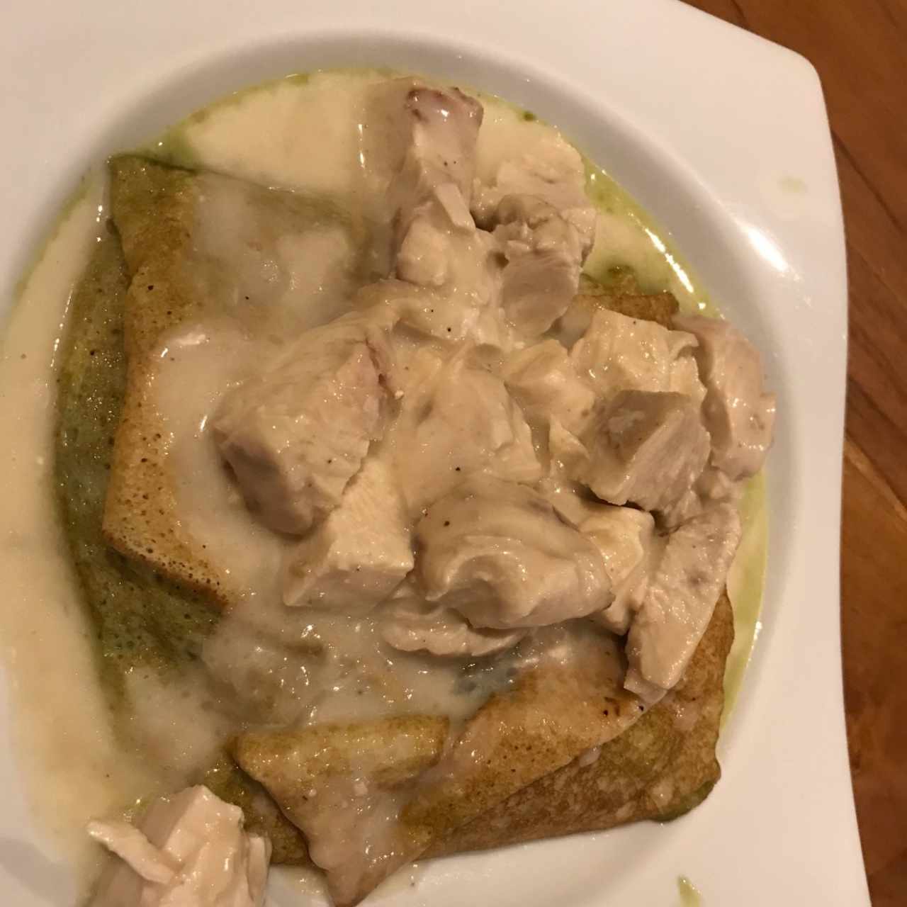 creppe pollo con espinacas y queso