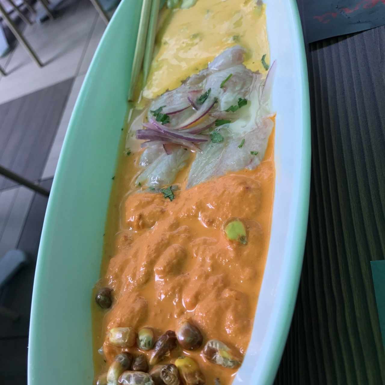 Tiradito de tres colores