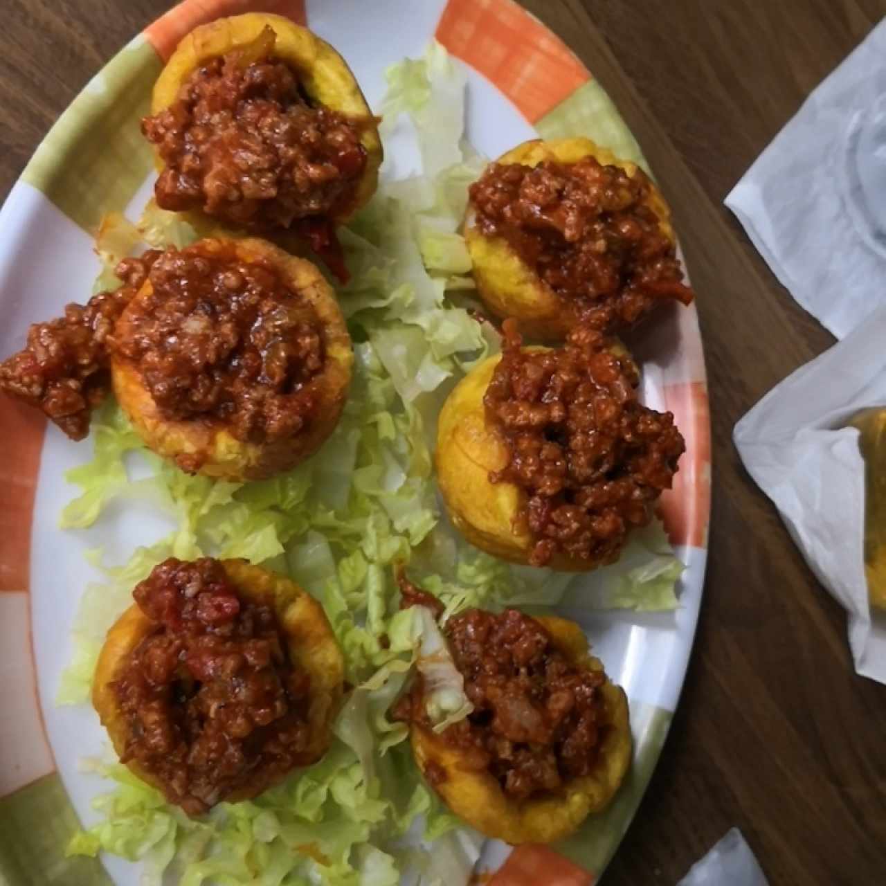 tostones rellenados de picadillo