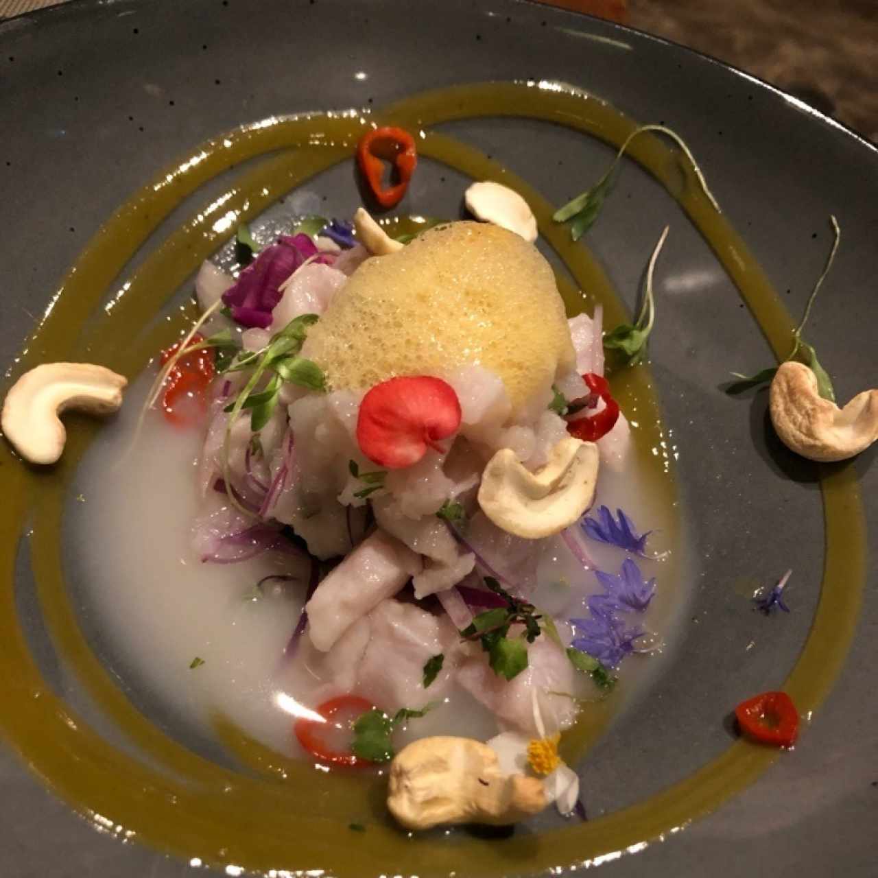 Entrada: Ceviche fresco del Pacífico $12