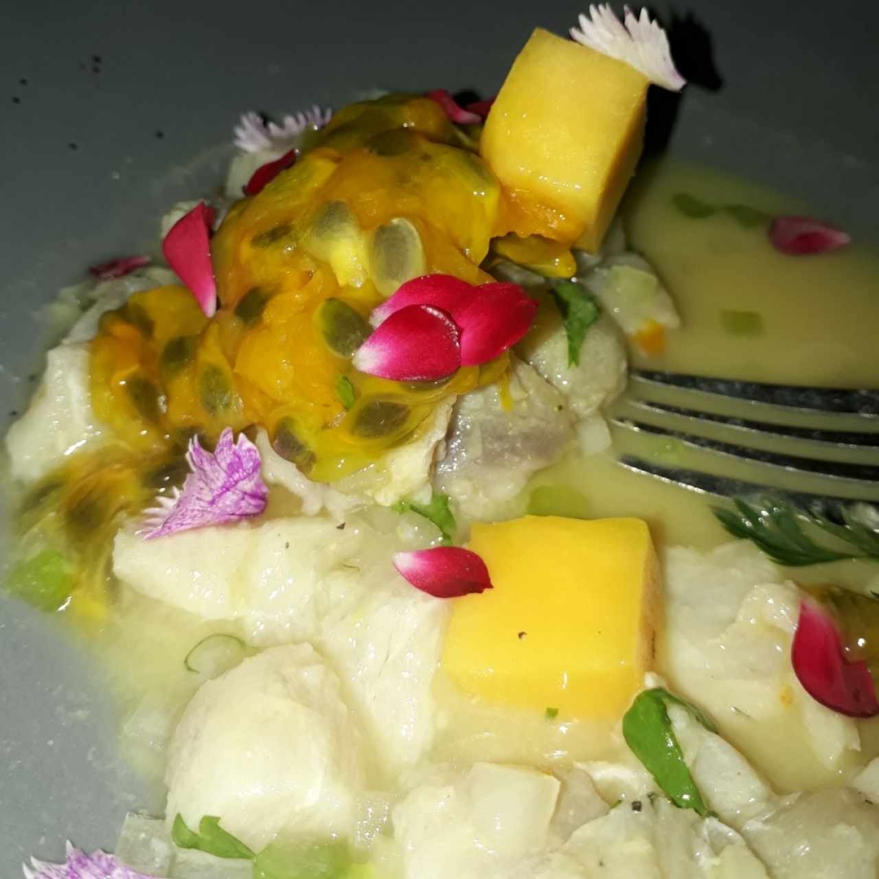 Ceviche con maracuyá