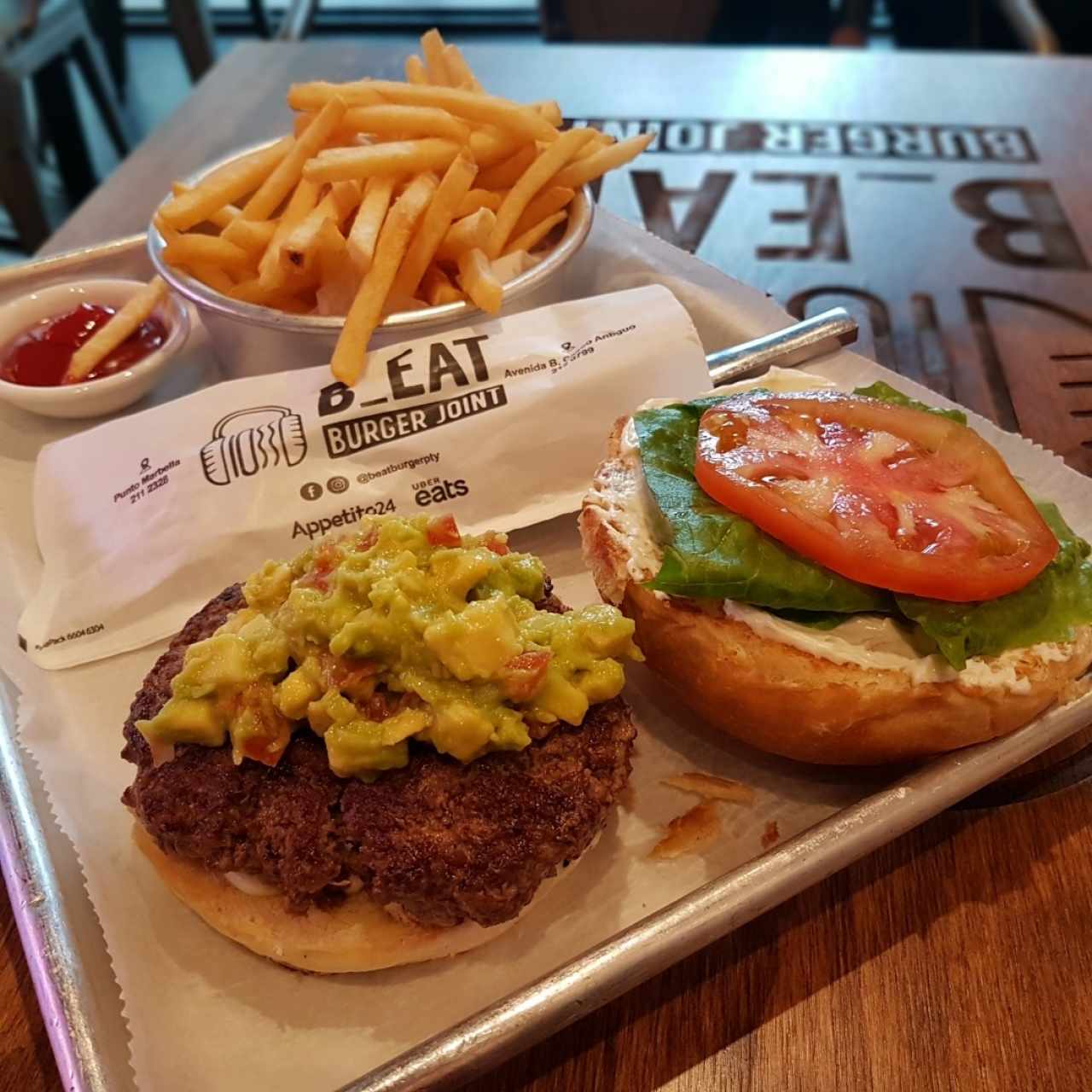 hamburguesa con guacamole