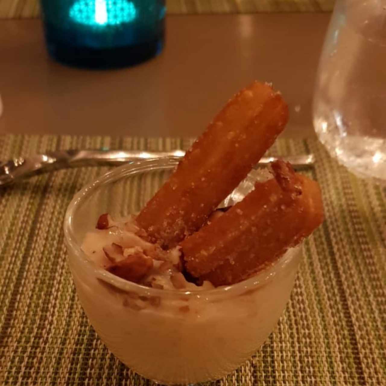 arroz con leche y churro