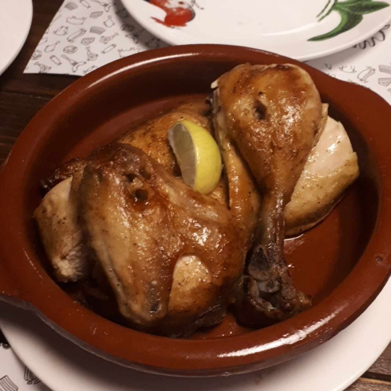 medio pollo asado