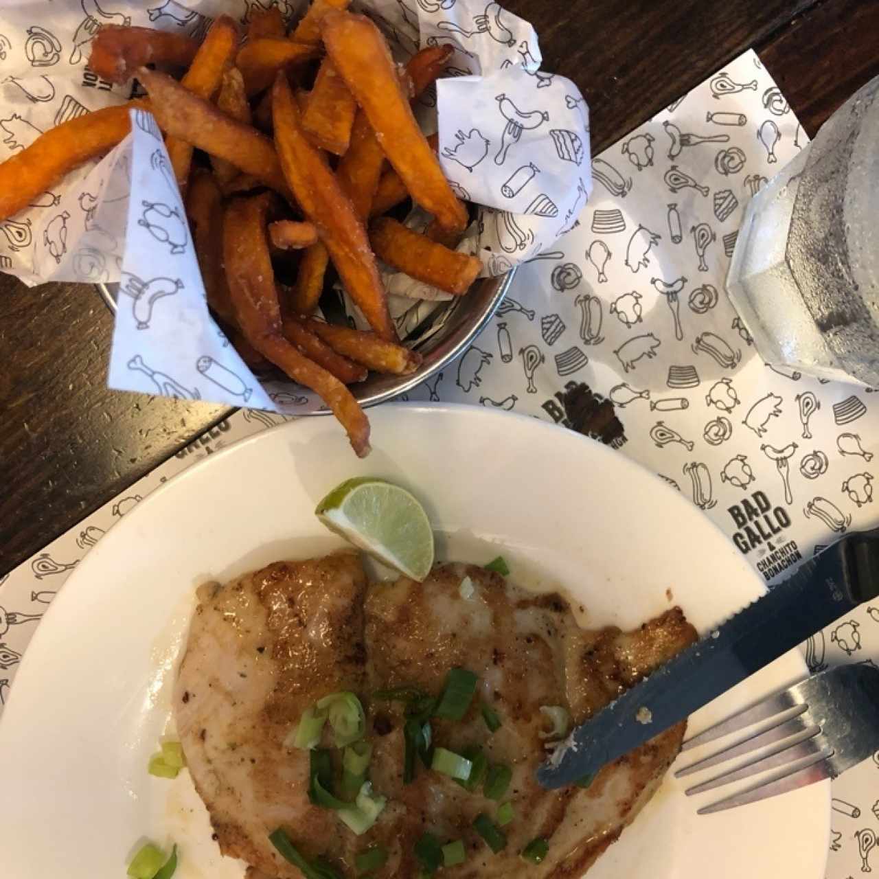 Filete de pollo con camote