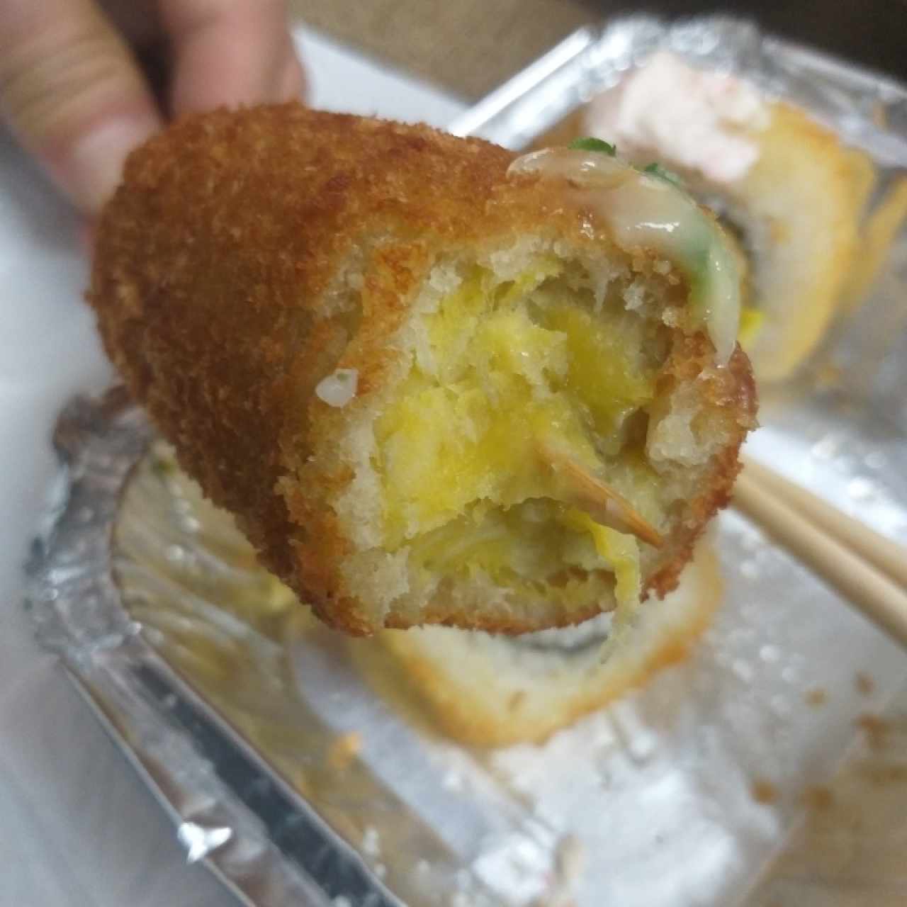 Kushiage Plátano y queso