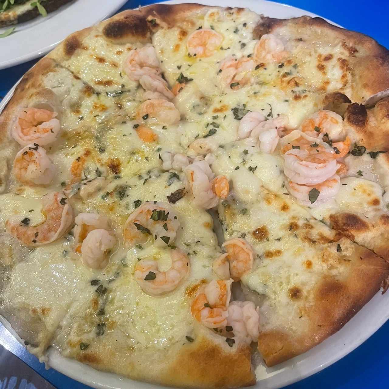 Pizza de camarones