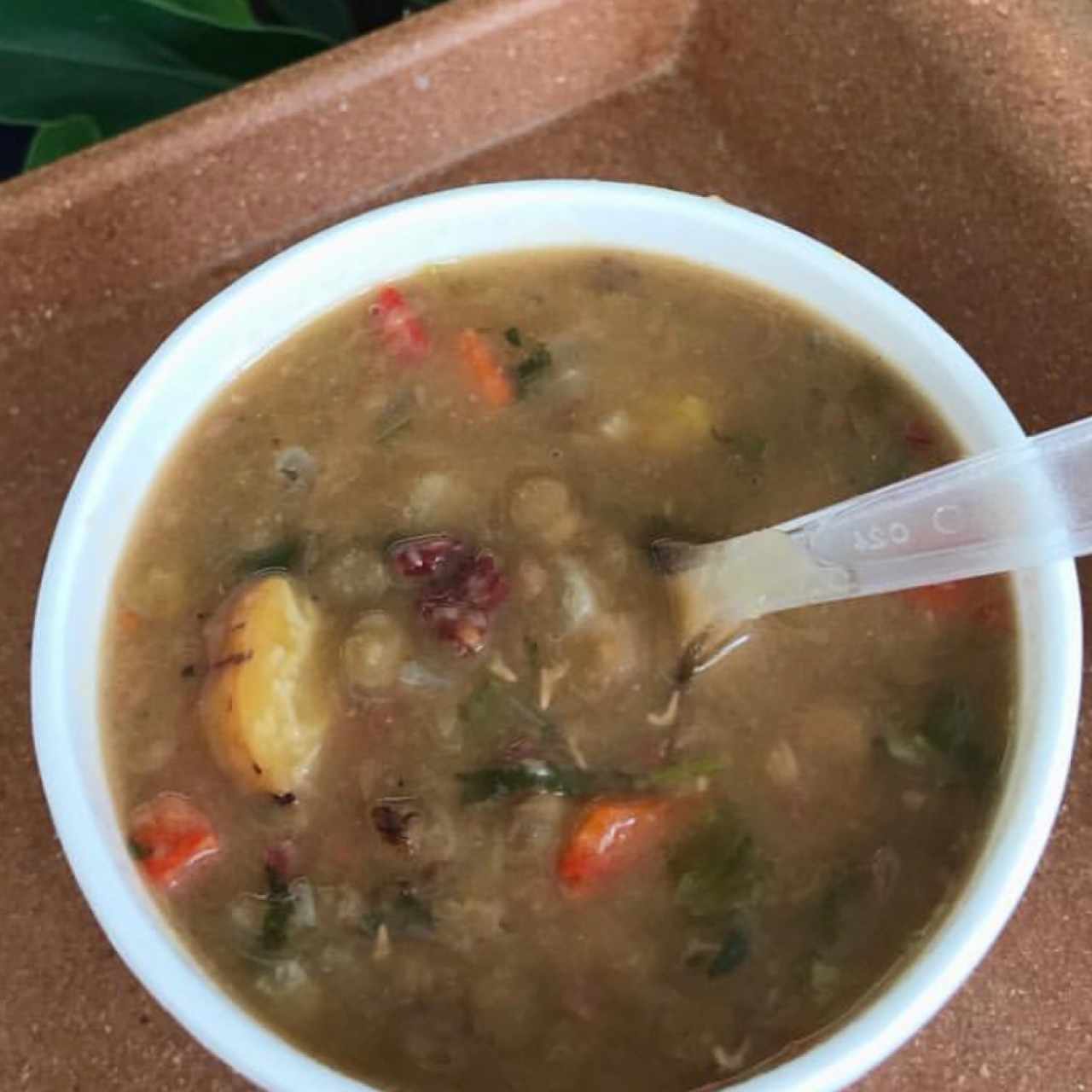 Sopa de lenteja y tasajo