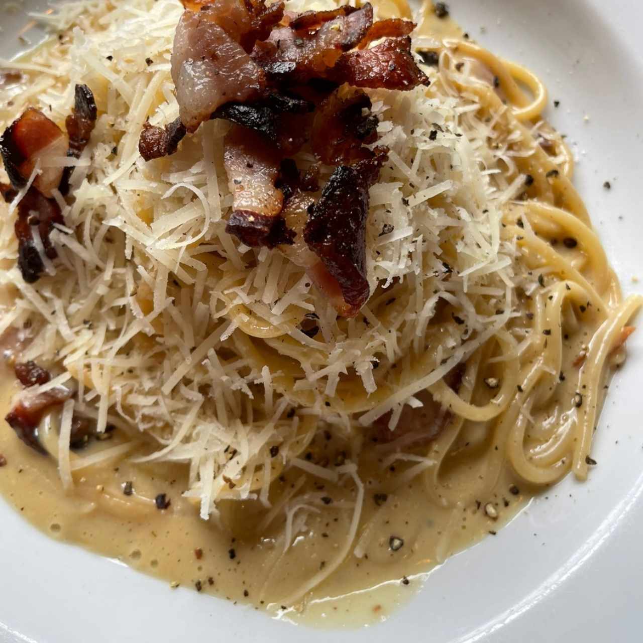 pasta a la carbonara , elegido el mejor de la mesa !