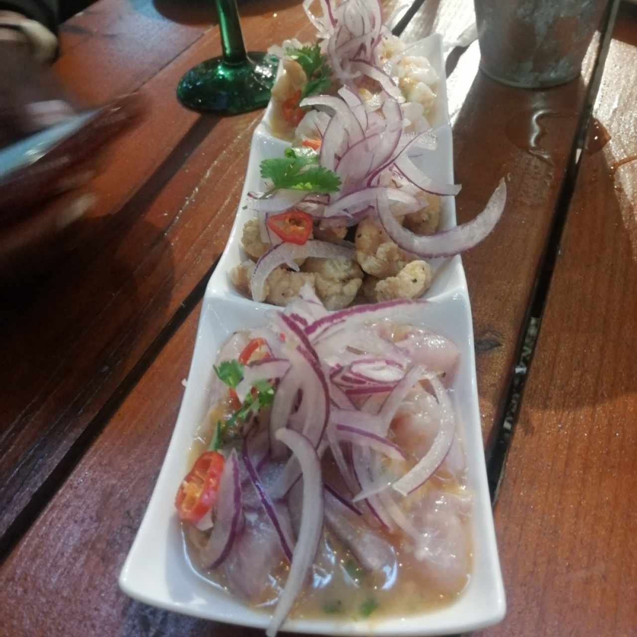 Trío de ceviches