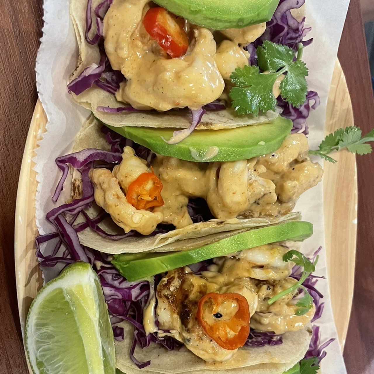 Tacos de camarones 