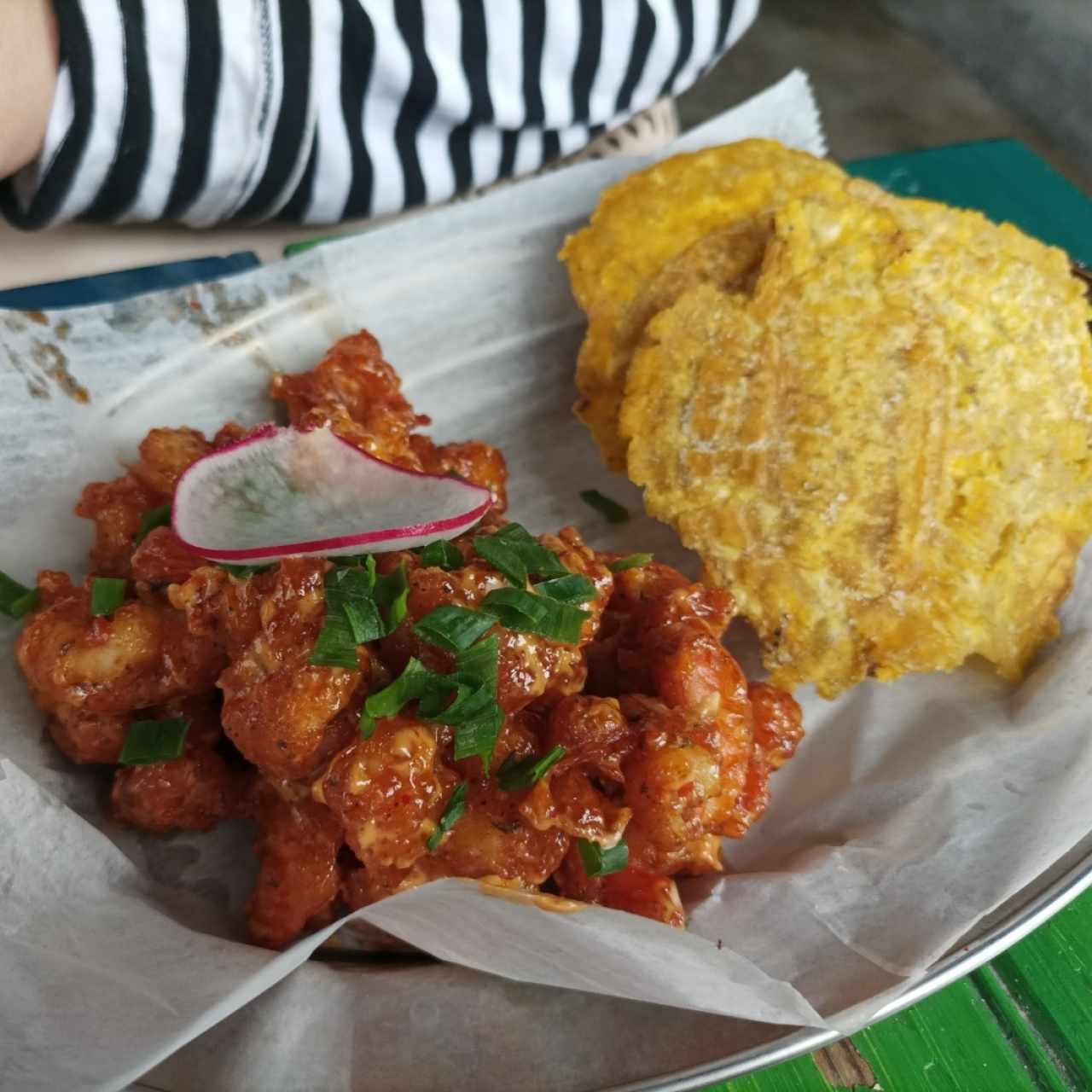 camarones pop Corn con patacones