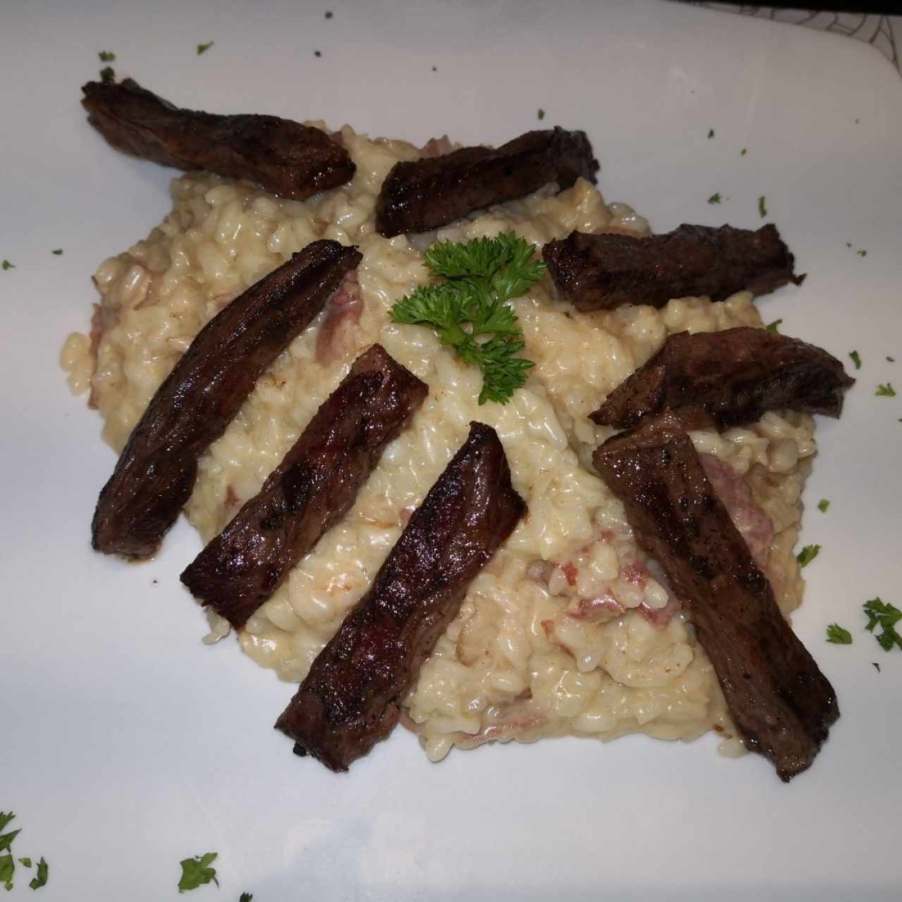 risotto con entraña