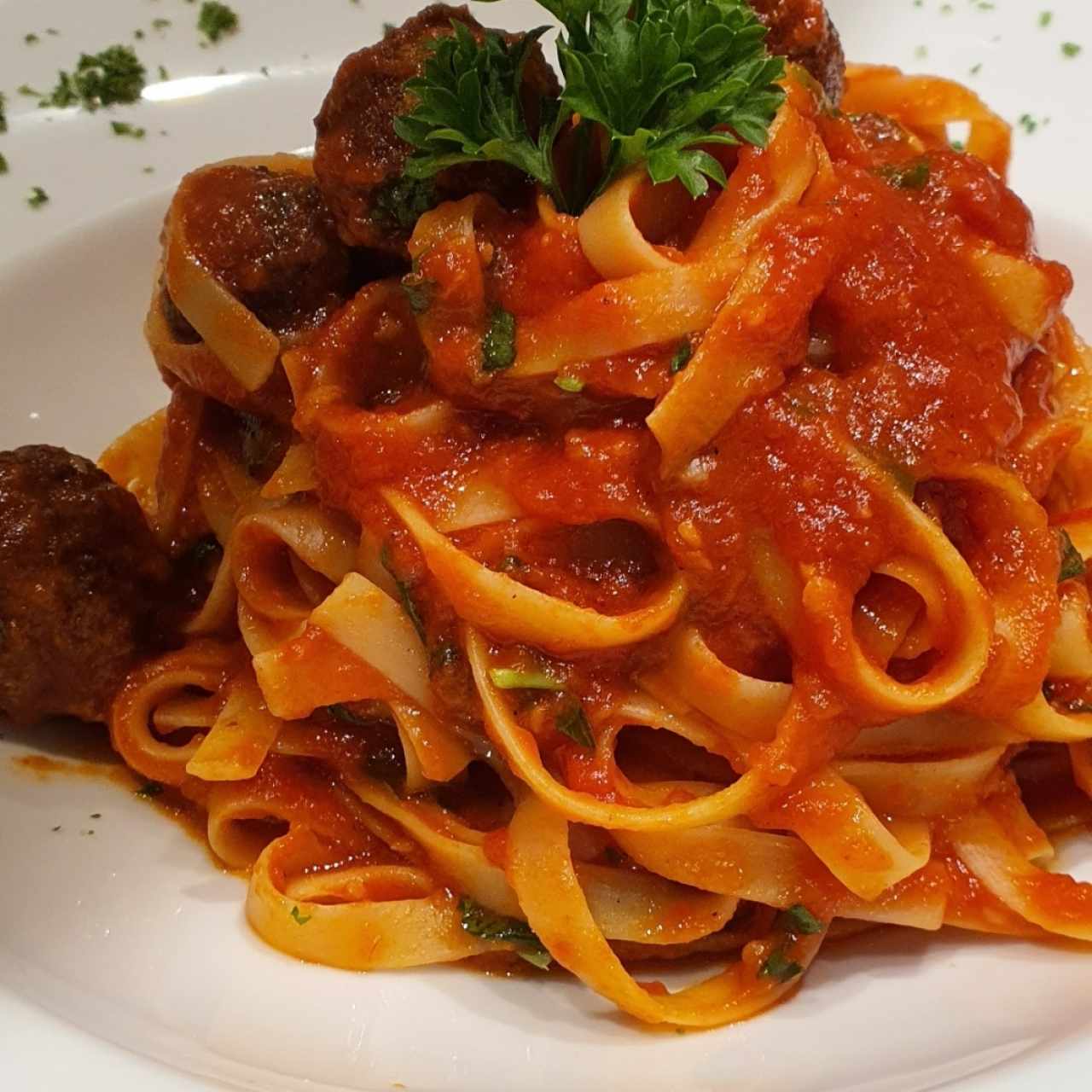 pasta con albondigas 