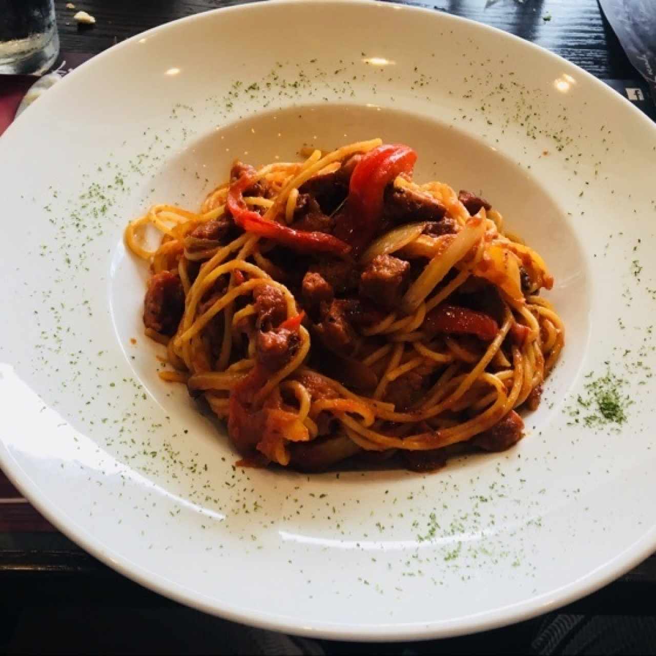 Spaguetti con Chorizo italiano