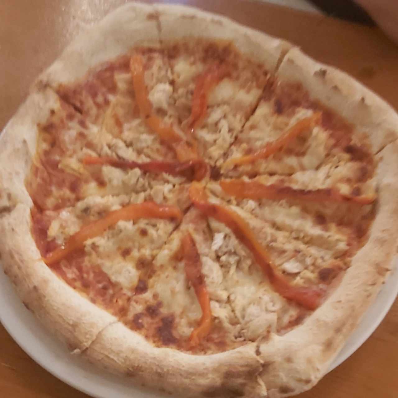 pizza de pollo y Pimentón al.horno