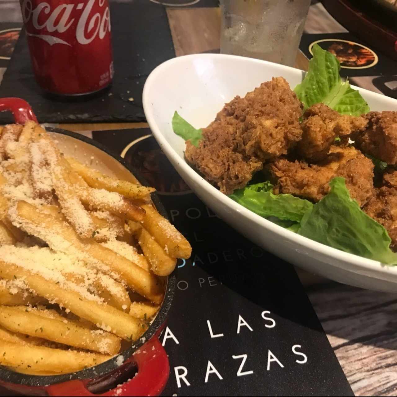 pollo al coco y papas