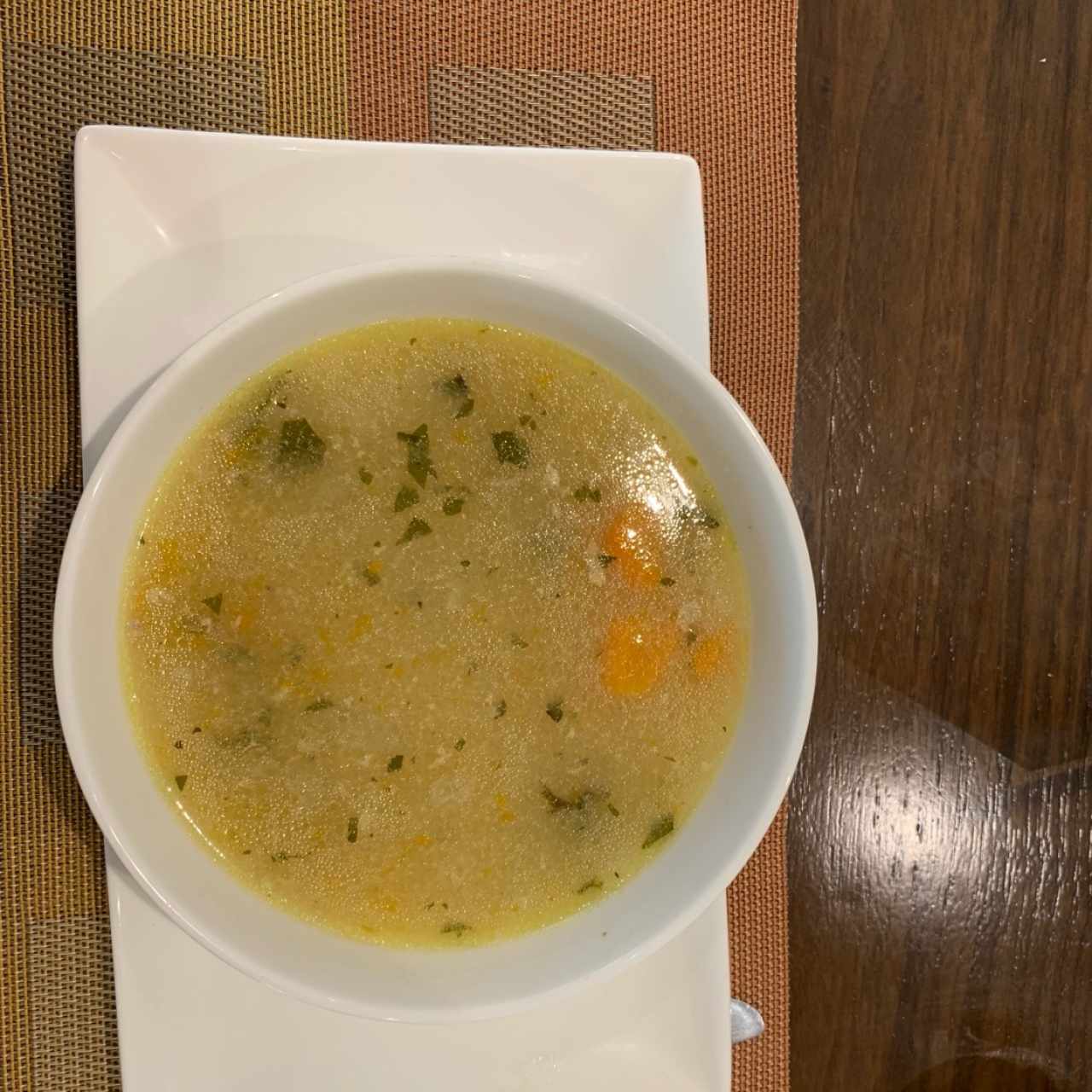 Sopa de vegetales y pollo