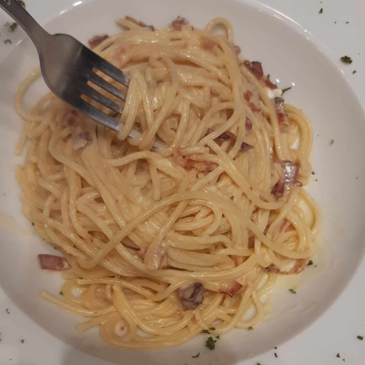 linguini en salsa blanca