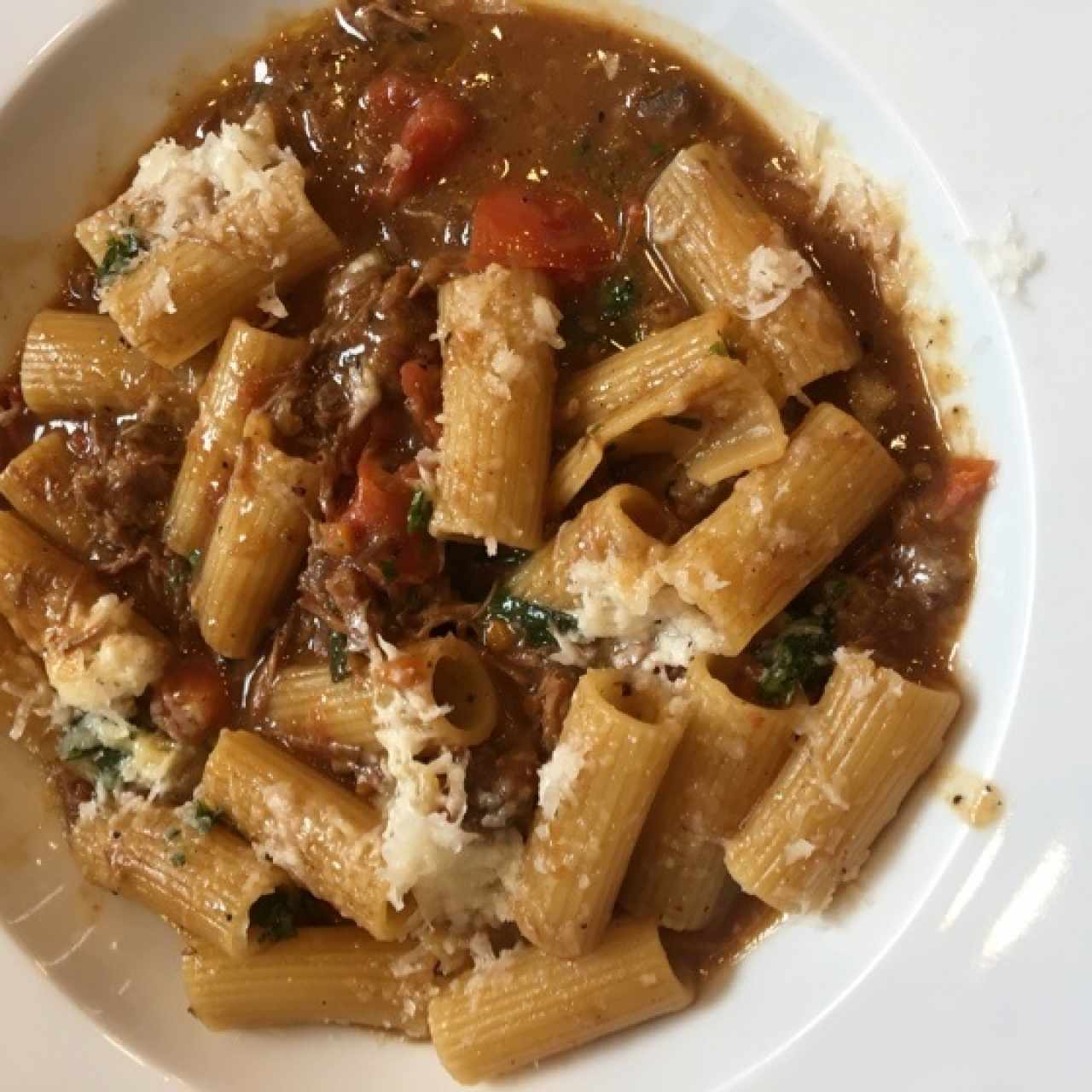 rigatoni con salsa ragu de Osobuco 