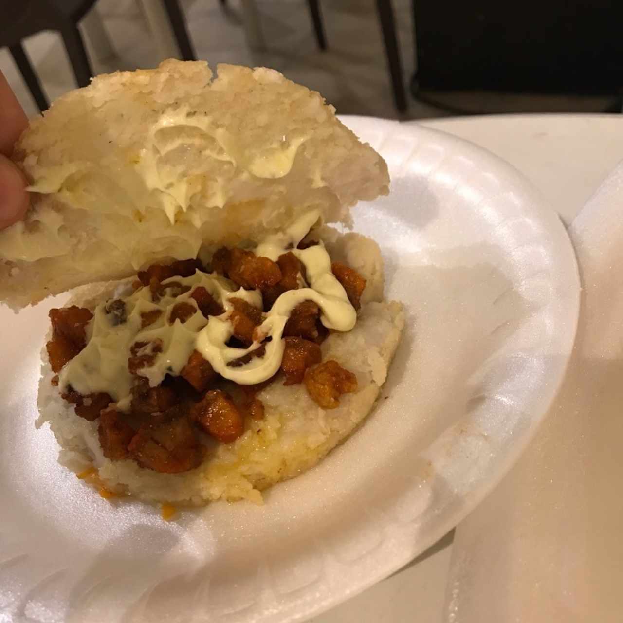 arepa de chicharron 