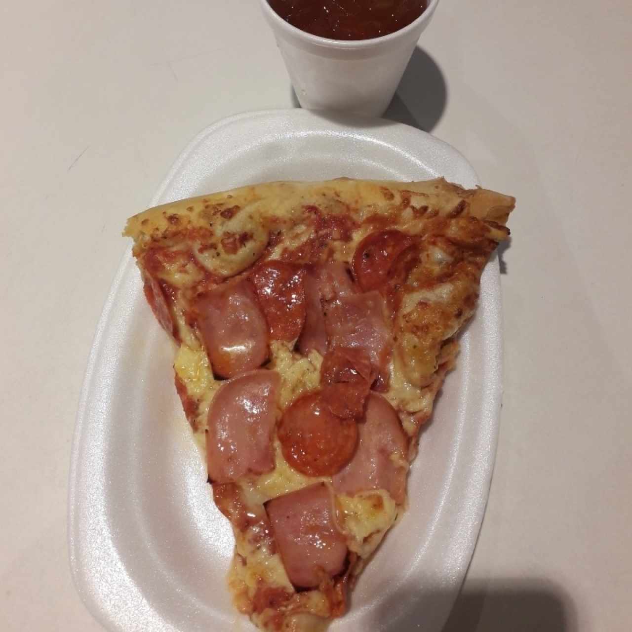 Combo pizza de jamón con pepperoni