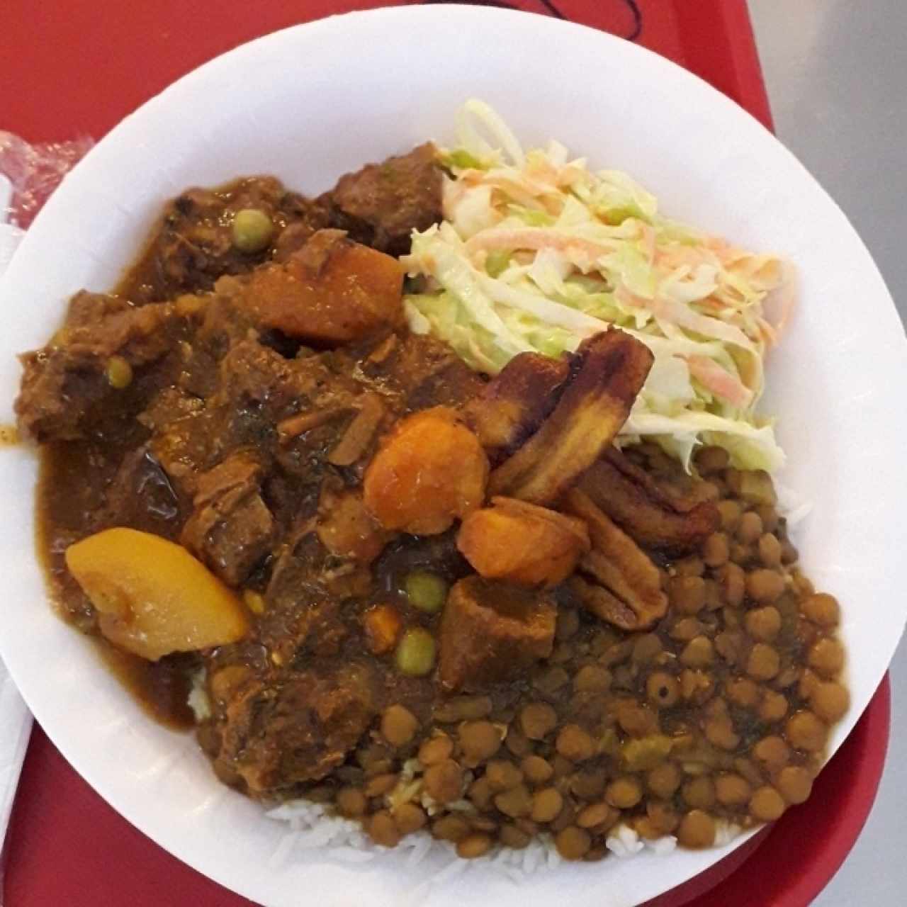 Guiso de Carne y Arroz con lentejas