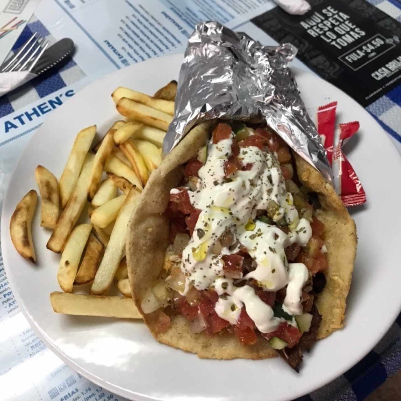 gyro de pollo con adicion de kafke 3.5/5