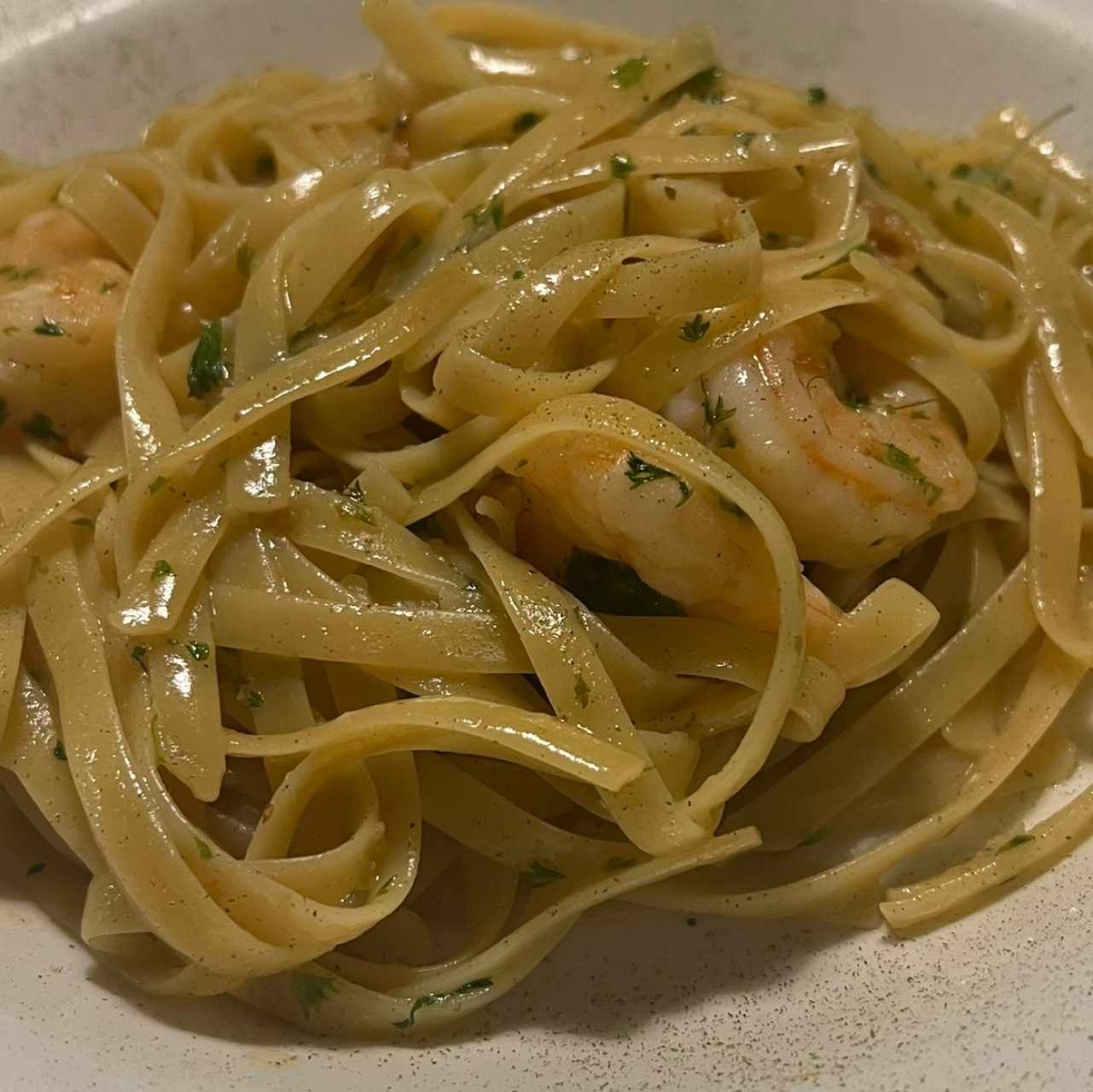 Fetuccini Aglio, Olio E Gamberetti