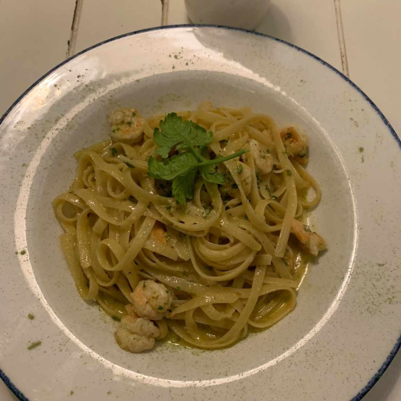 Pasta con Camarones al Ajillo