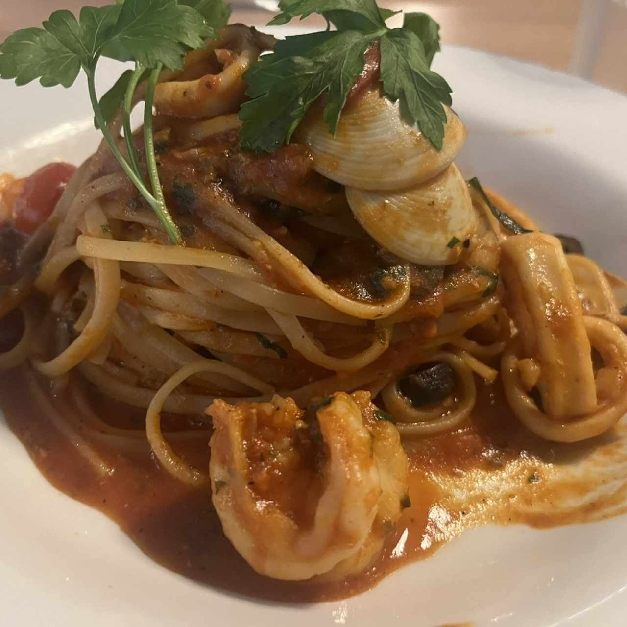 Fetuccini Aglio, Olio E Gamberetti