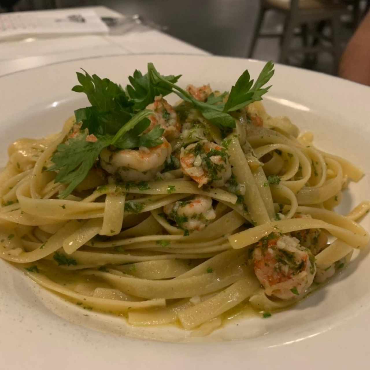 Fetuccini Aglio, Olio E Gamberetti