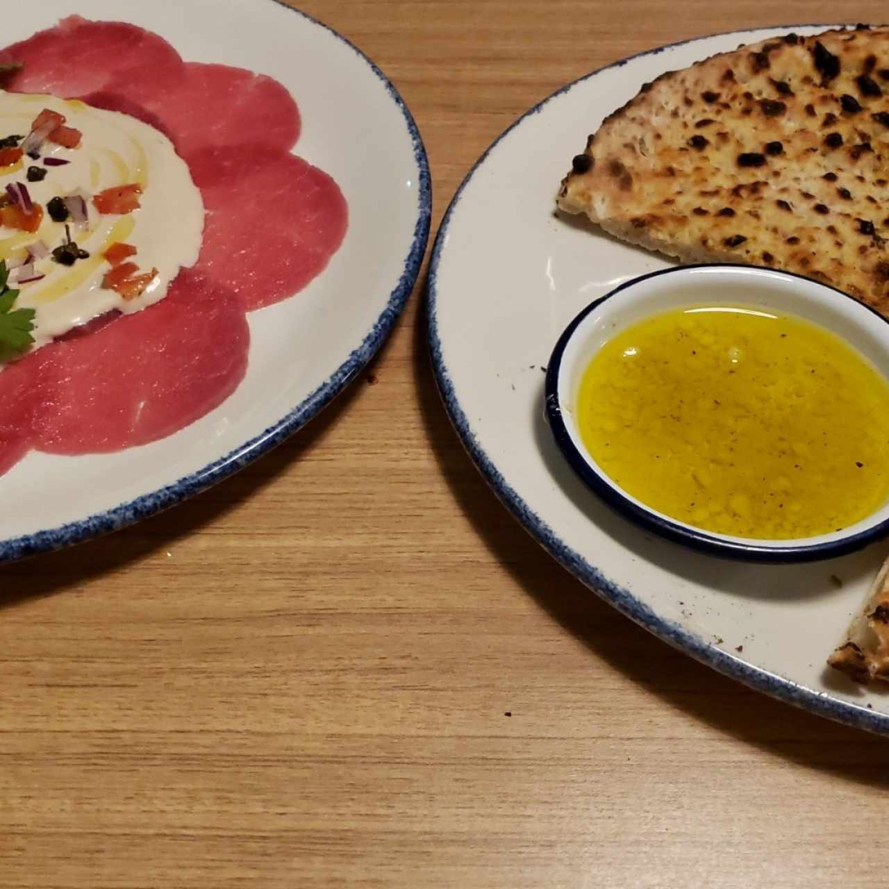 carpaccio y focacia