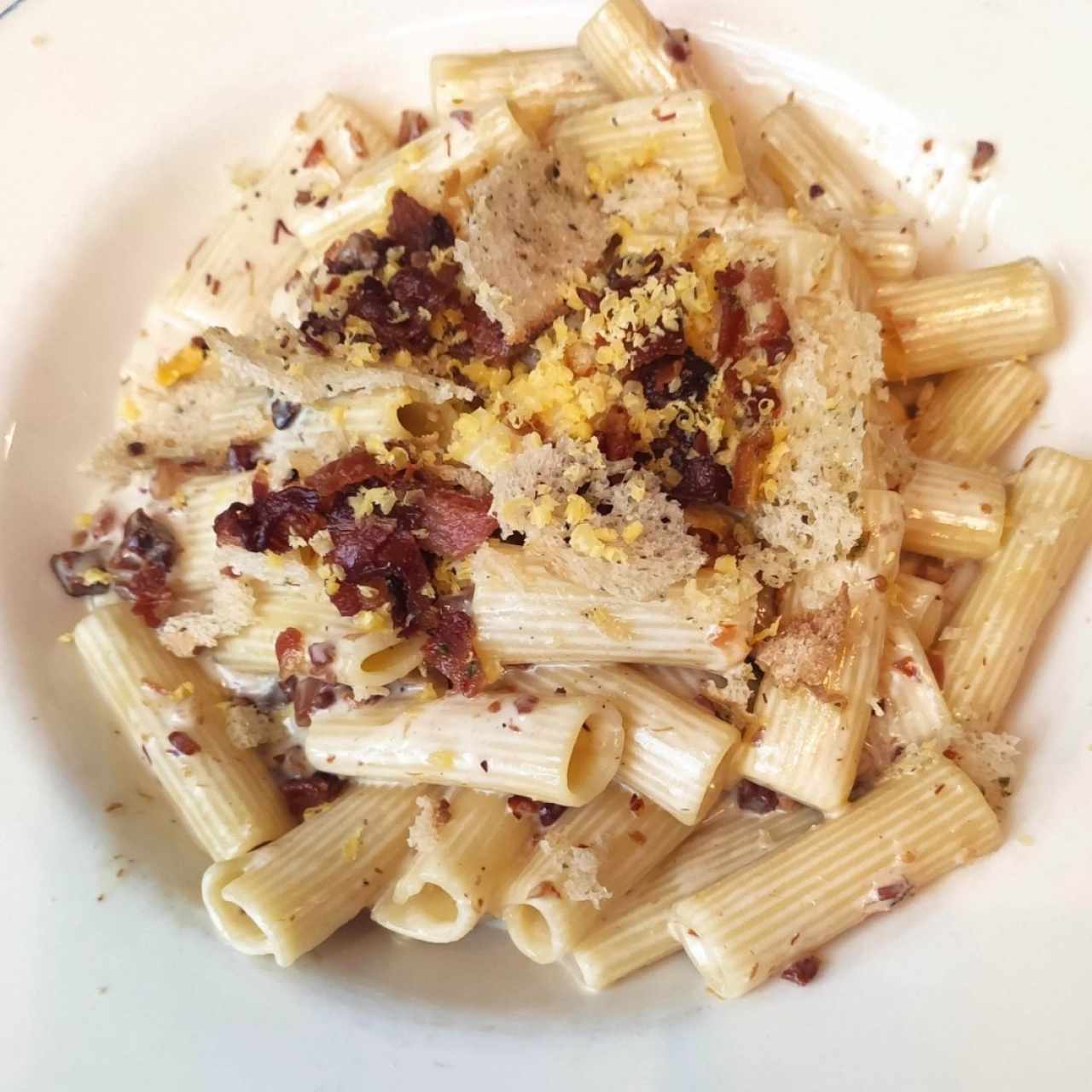 Rigatoni Ni Carbonara Ni Alfredo