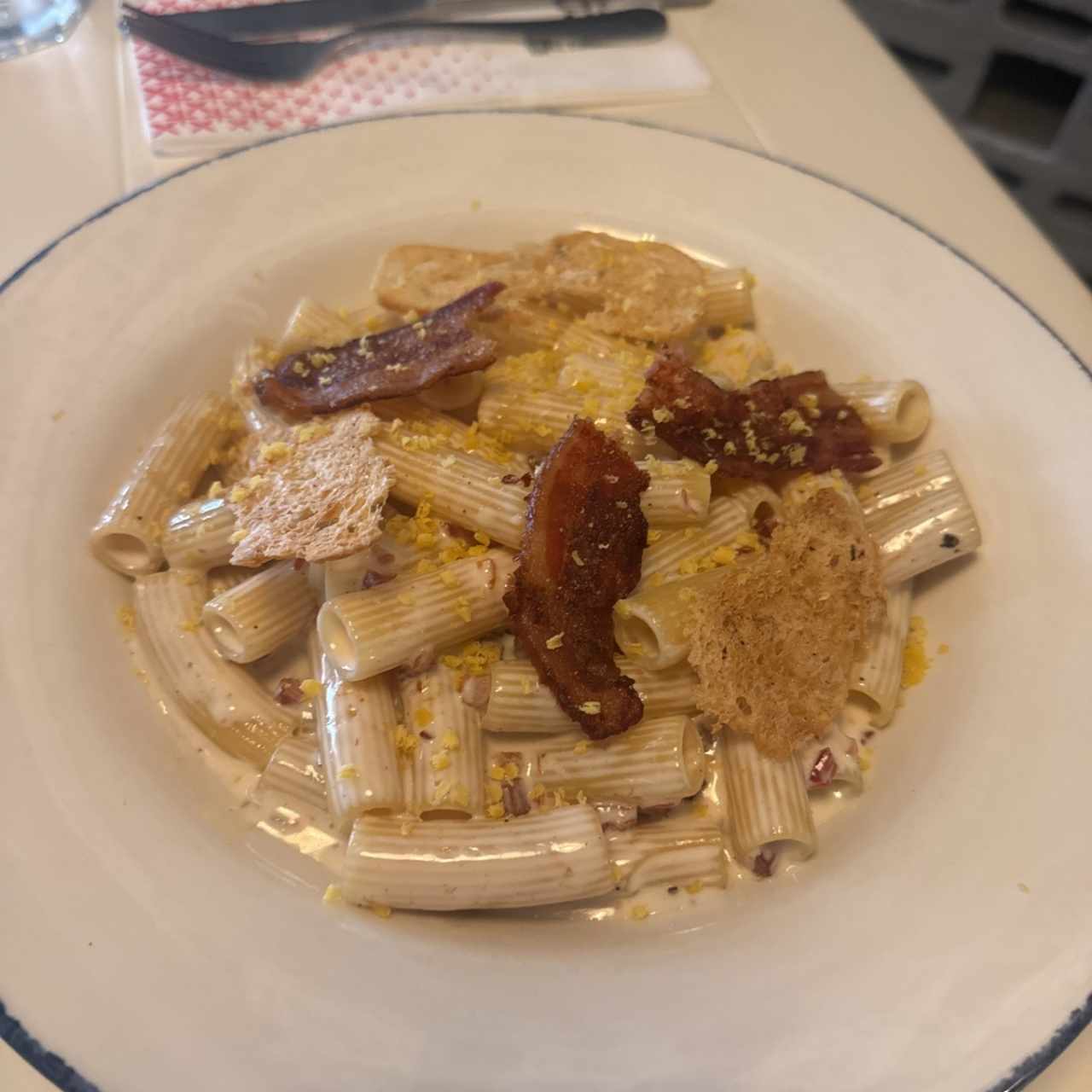 Rigatoni Ni Carbonara Ni Alfredo