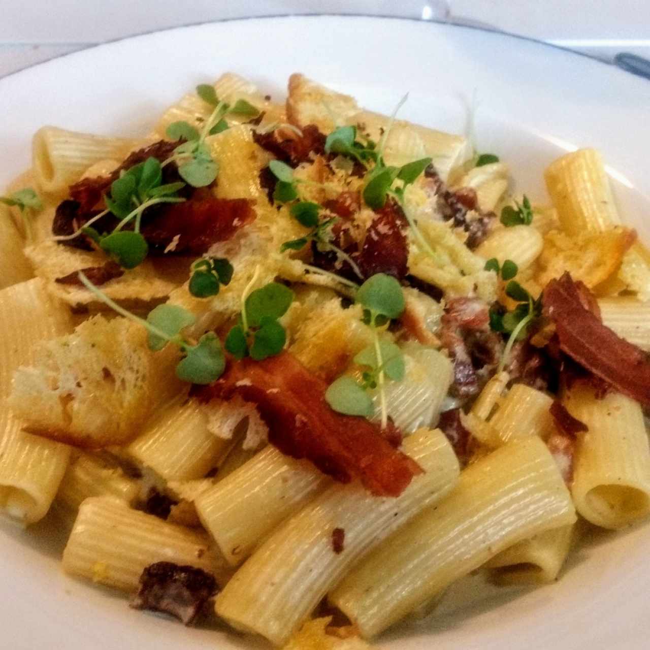 Rigatoni Ni Carbonara ni Alfredo