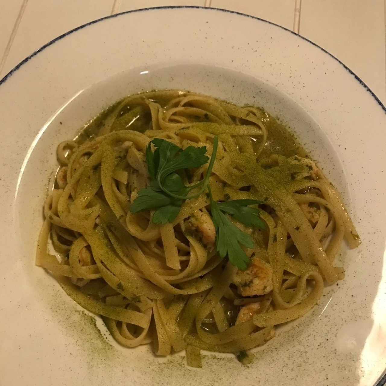 Fetuccini Aglio, Olio E Gamberetti